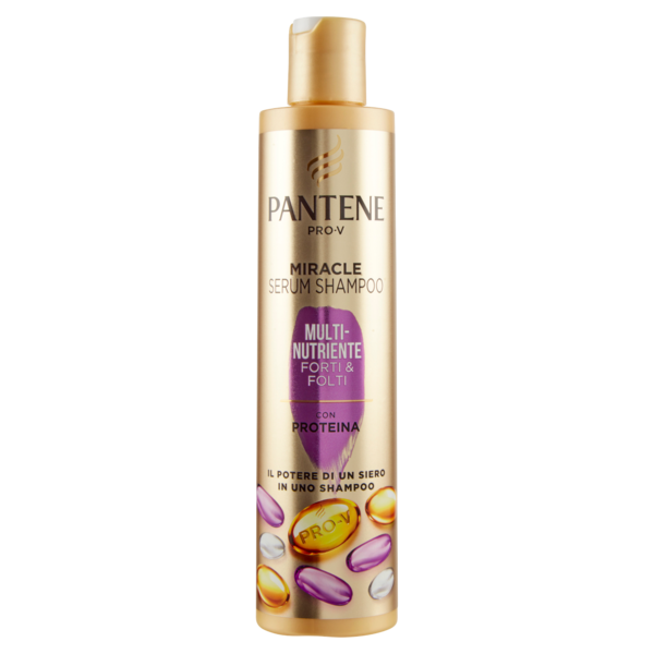 Pantene Shampoo e Siero Capelli con Proteina Miracle Serum Multi-Nutriente Forti & Folti 250 ml