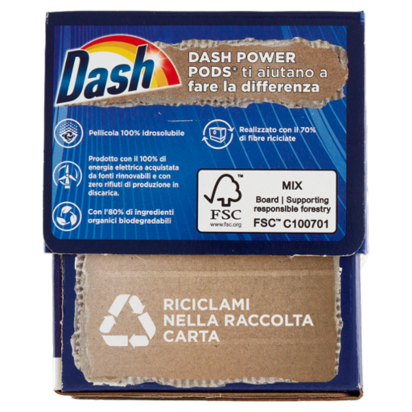 Dash Power Pods Detersivo Lavatrice In Capsule, Azione Extra-Smacchiante, 19 Lavaggi 488,3 g