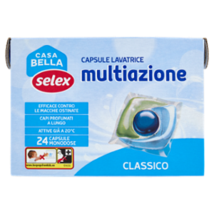 Selex Casa Bella Detersivo Per Lavatrice Liquido In Dosi Solubili Tripla Camera Classico 24 Pezzi