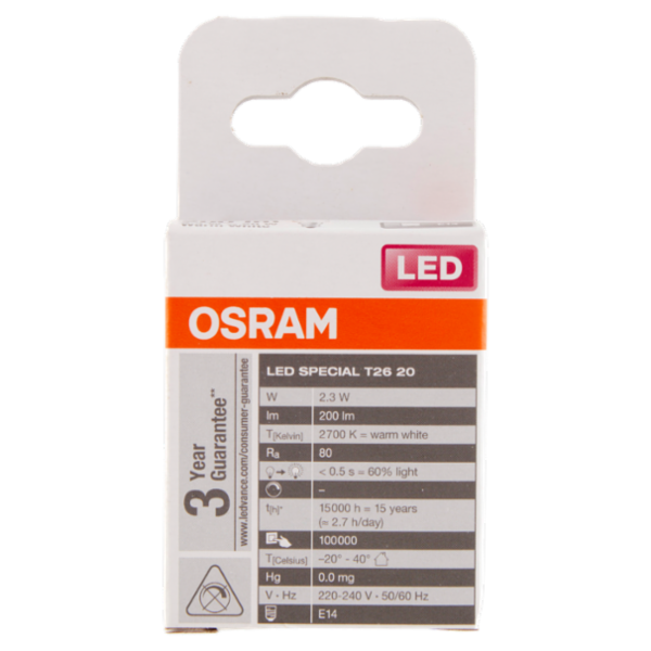 Osram Led Special T26 20 Warm White 2.3 W W14