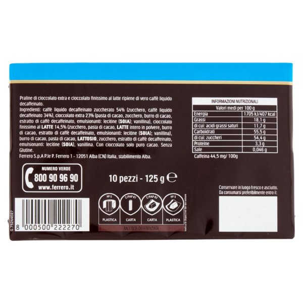 Pocket Coffee espresso Decaffeinato 10 pezzi 125 g