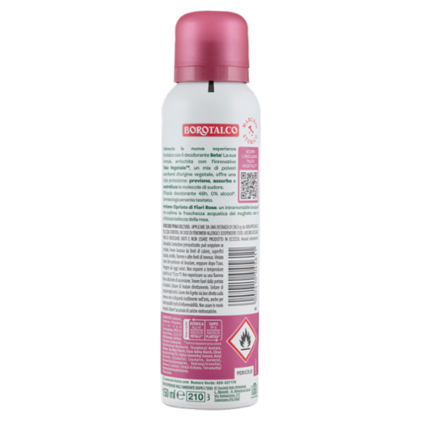 Borotalco Seta Profumo Cipriato di Fiori Rosa Deo Spray 150 ml