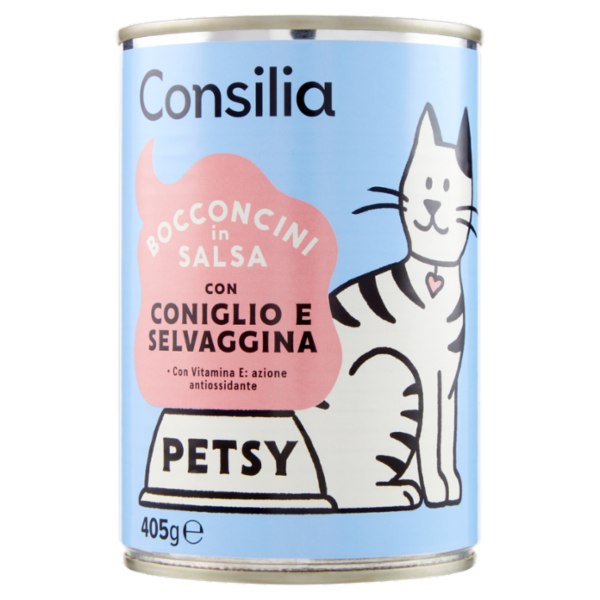 Consilia Petsy Gatto Bocconcini con Coniglio e Selvaggina 405 g