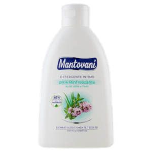 Mantovani Detergente Intimo PH 4 Rinfrescante Aloe Vera e Timo 250 Ml