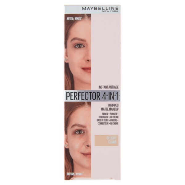 Maybelline New York Fondotinta Perfezionante Instant Perfector, 4 Prodotti in 1, Light, 30 ml