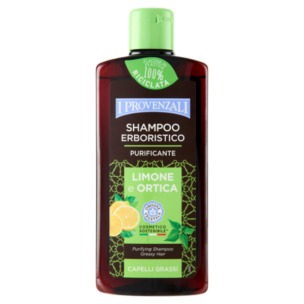 I Provenzali Shampoo Erboristico Purificante Limone e Ortica Capelli Grassi 250 ml