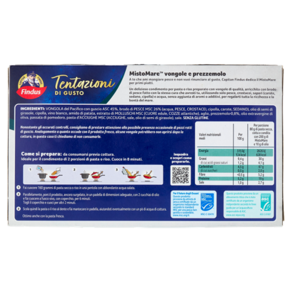 Capitan Findus Tentazioni di Gusto Misto Mare vongole e prezzemolo 400 g
