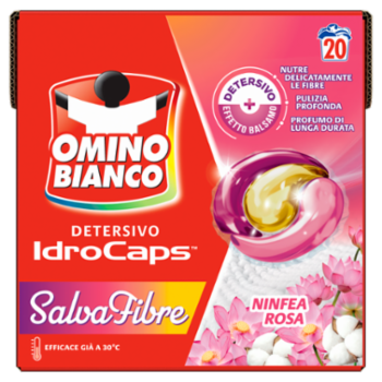 Omino Bianco Detersivo IdroCaps Salvafibre Cardboard 20 Caps 380 Ml