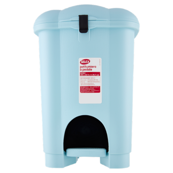 Selex Pattumiera a Pedale Azzurro 6 L
