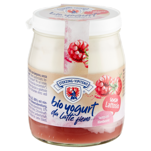 Sterzing Vipiteno bio yogurt da Latte fieno lamponi senza Lattosio 150 g