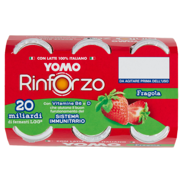 Yomo Rinforzo Fragola Senza Zuccheri Aggiunti* 6 x 90 g