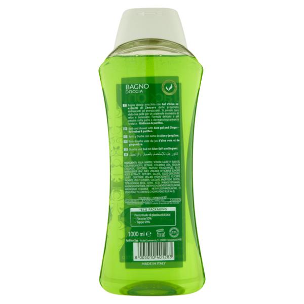 Jacklon Bagno Doccia con gel d'Aloe e Zenzero 1000 ml