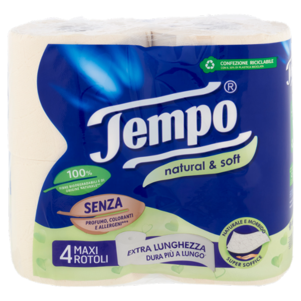 Tempo natural & soft Maxi Rotoli 4 pz