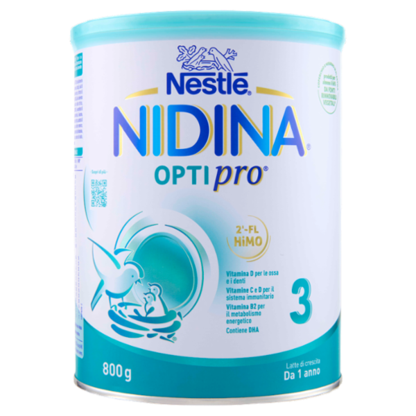 NESTLÉ NIDINA Optipro 3 Latte di crescita in polvere per bambini da 1 anno Latta 800g
