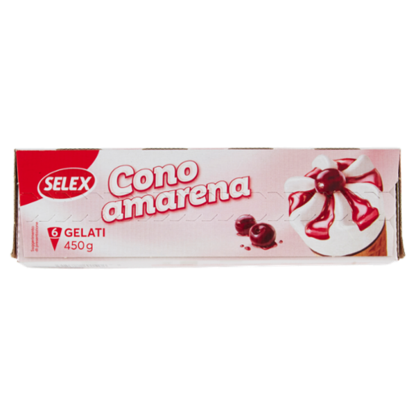 Selex 6 Coni di Gelato Vaniglia Variegati all'Amarena 450 g