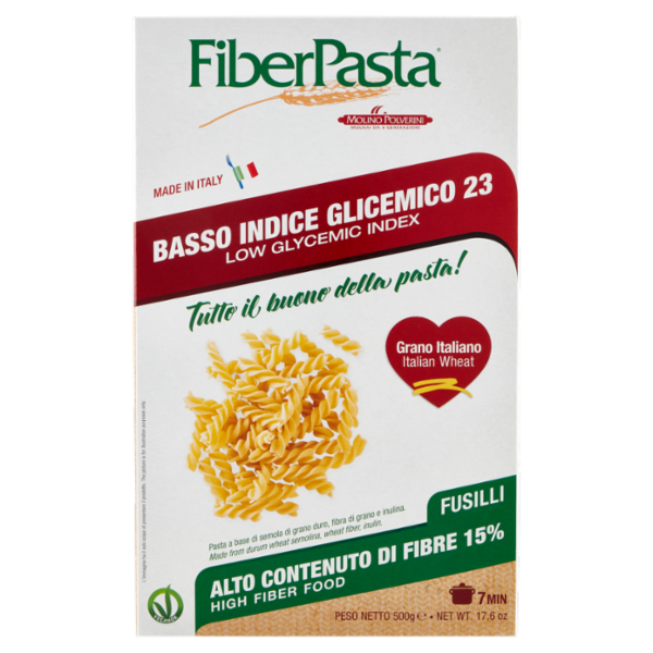 FiberPasta Basso Indice Glicemico 23 Fusilli 500 g