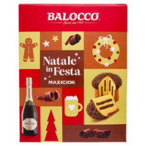 Balocco Natale In Festa Panettone Maxiciok 800 g & Rocca Dei Forti Vino Spumante Dolce 75 Cl