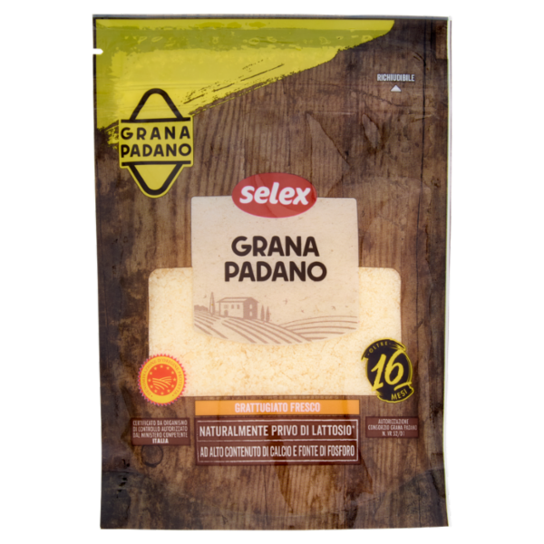 Selex Grana Padano Grattugiato Fresco 16 mesi 90 g