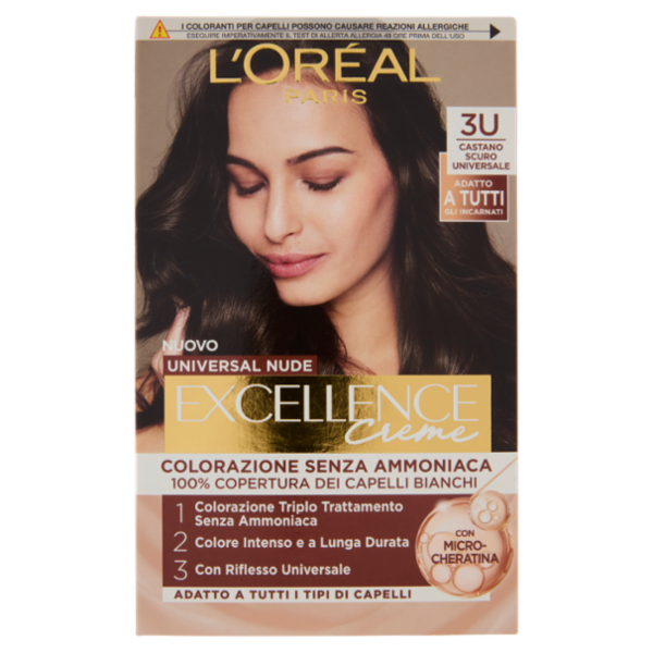 L'Oréal Paris Excellence Creme Colorazione Senza Ammoniaca 3U Castano Scuro Universale