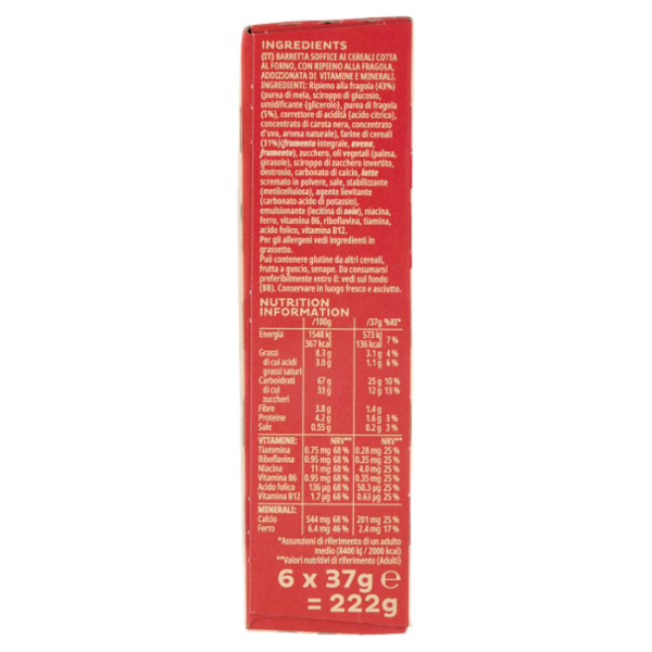 Kellogg's Barretta Morbida di Cereali Ripiena alla Fragola 6 x 37 g