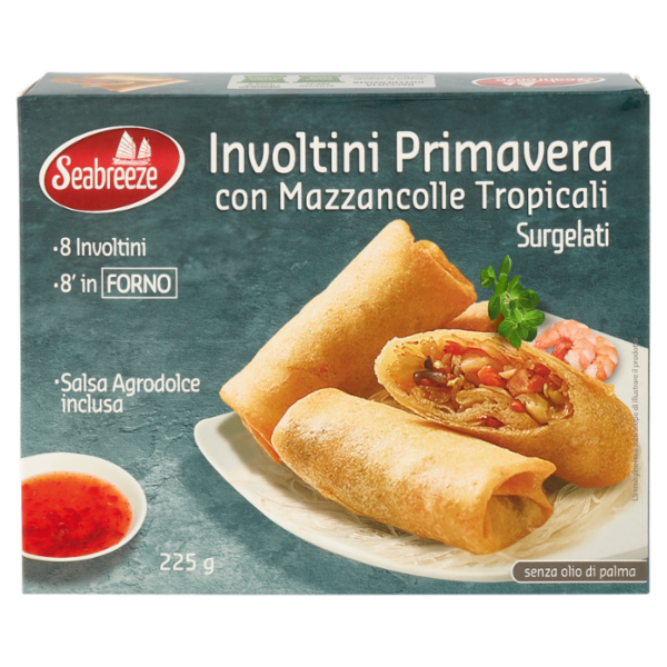 Seabreeze Involtini Primavera con Mazzancolle Tropicali Surgelati 225 g