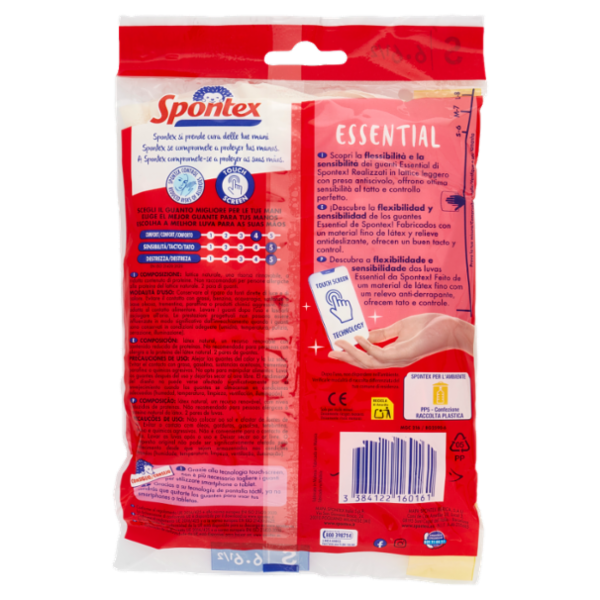 Spontex Guanti Casalinghi Essential 2+2 Taglia S