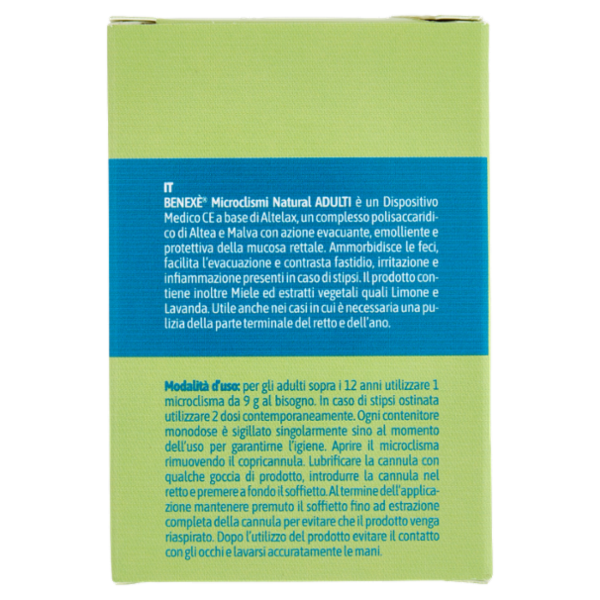 Benexè X il Tuo Intestino Microclismi Natural per Uso Rettale Adulti 6 x 9 g