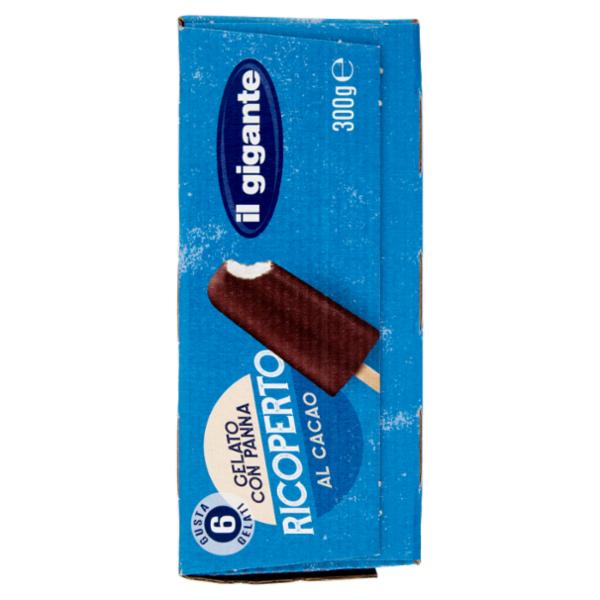 IL GIGANTE Gelato con Panna Ricoperto al Cacao 6 x 50 g