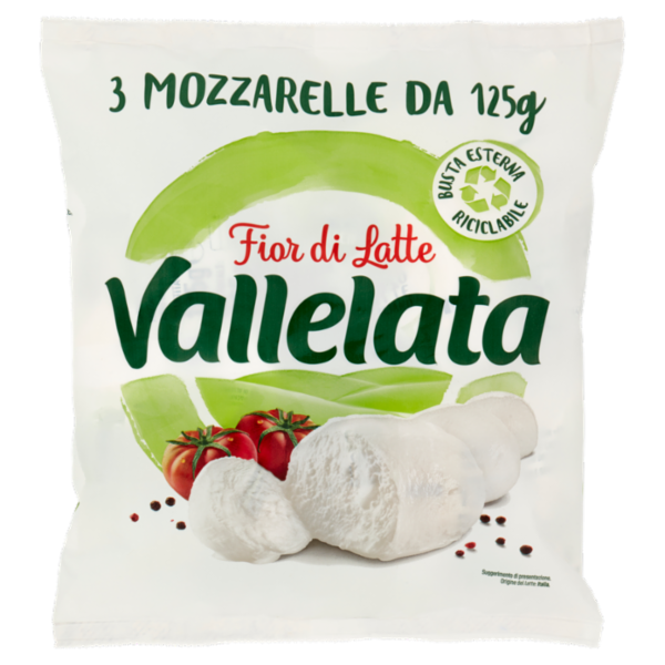 Vallelata Fior di Latte Mozzarelle 3 x 125 g