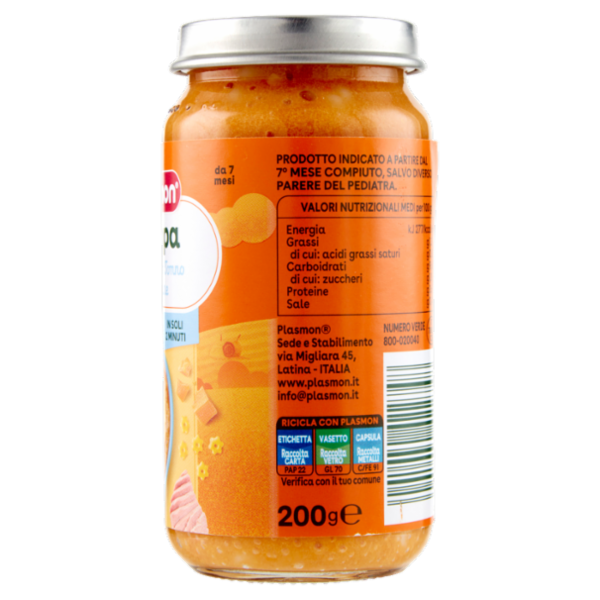 Plasmon la Pappa Pastina con Tonno e Verdure 200 g