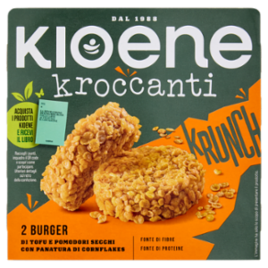 Kioene Kroccanti 2 Burger Di Tofu e Pomodori Secchi Con Panatura Di Cornflakes 180 g