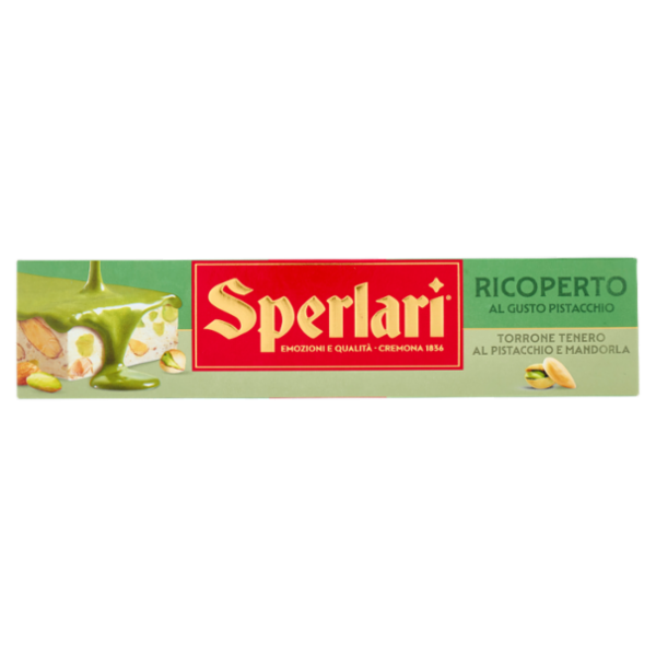 Sperlari Ricoperto al Gusto Pistacchio Torrone Tenero al Pistacchio e Mandorla 200 g