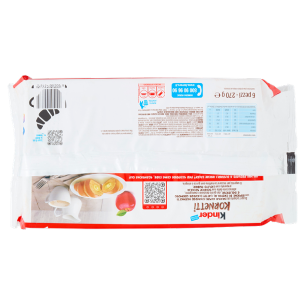 kinder Kornetti Crema al Latte 6 x 45 g