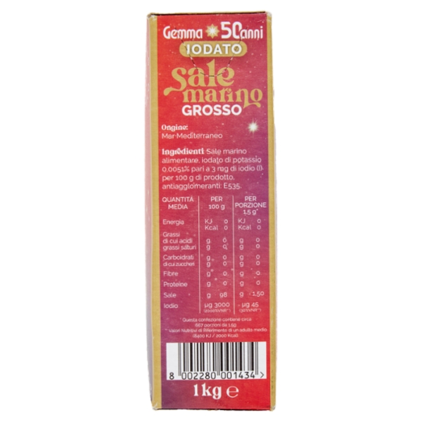 Gemma di mare Iodato Sale marino Grosso 1 kg