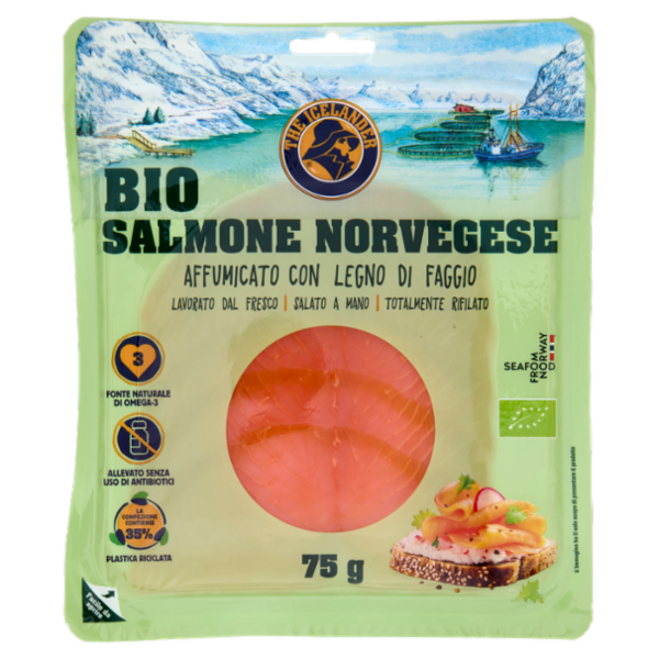 The Icelander Bio Salmone Norvegese Affumicato con Legno di Faggio 75 g