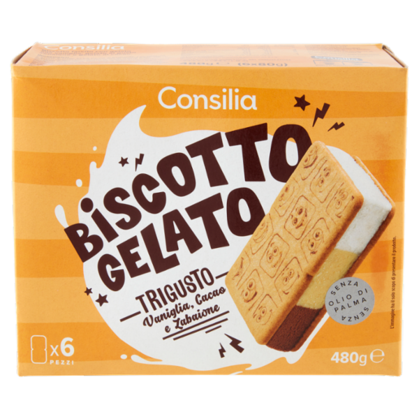 Consilia 6 Biscotti Ripieni di Gelato Trigusto 480 g