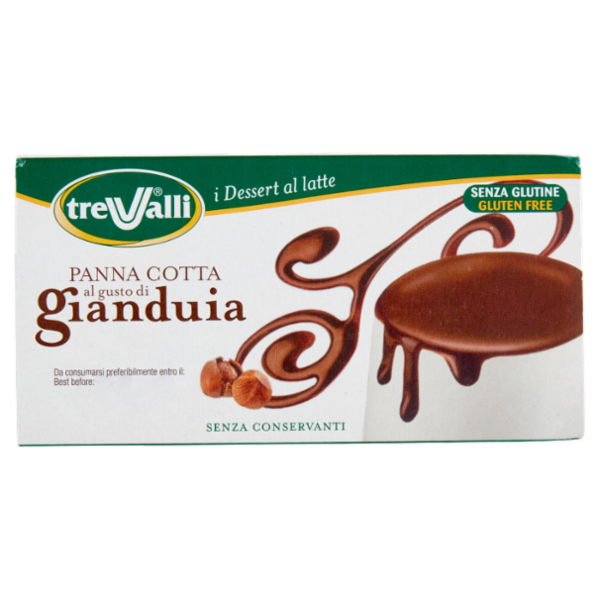 treValli i Dessert al latte Panna Cotta al gusto di gianduia 2 x 100 g