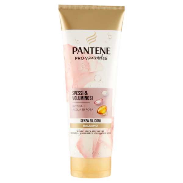 Pantene Balsamo Miracles Spessi & Voluminosi con Biotina + Acqua di Rosa 200 ml