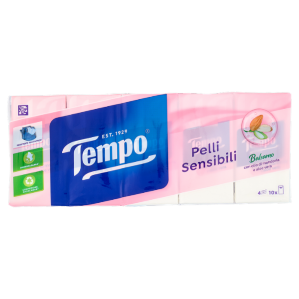 Tempo Pelli Sensibili Fazzoletti 4 veli 10 pz