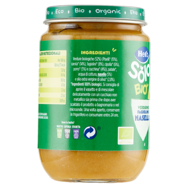 Hero Solo Bio Verdurine, Fagiolini e Nasello 190 g