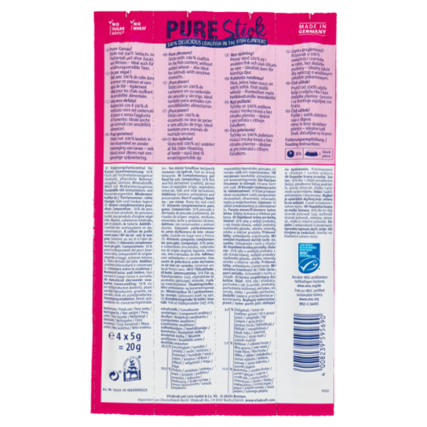 Vitakraft Pure Stick Coalfish 100% 4 x 5 g