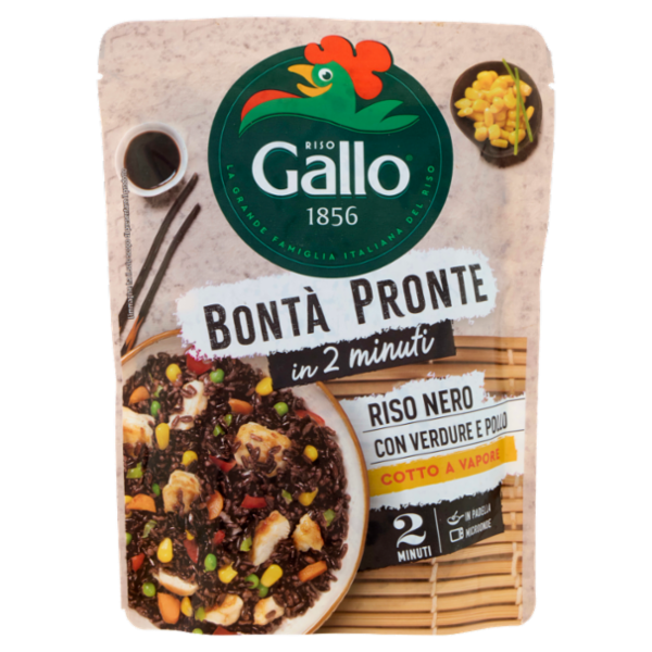 Riso Gallo Bontà Pronte in 2 minuti Riso Nero con Verdure e Pollo 220 g