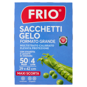 Frio Sacchetti Gelo Formato Grande 4 Litri 29 x 42 Cm 50 Pz