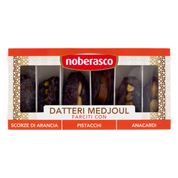 noberasco Datteri Medjoul Farciti con Scorze d'Arancia, Pistacchi, Anacardi 125 g