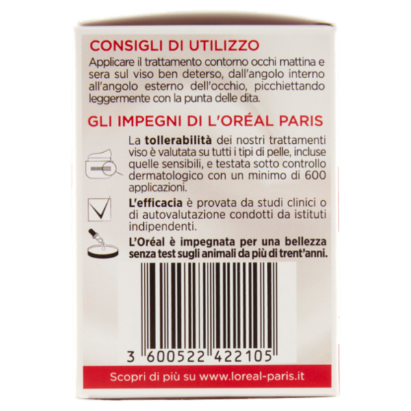 L'Oréal Paris Revitalift Contorno Occhi, Azione Anti-Rughe con Pro-Retinolo Avanzato, 15 ml