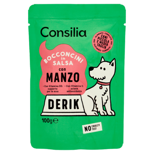 Consilia Derik Bocconi per Cane con Manzo 100 g