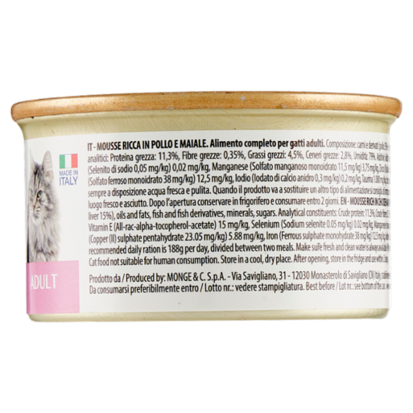 LeChat Excellence Adult Mousse Ricca in Pollo e Maiale 85 g