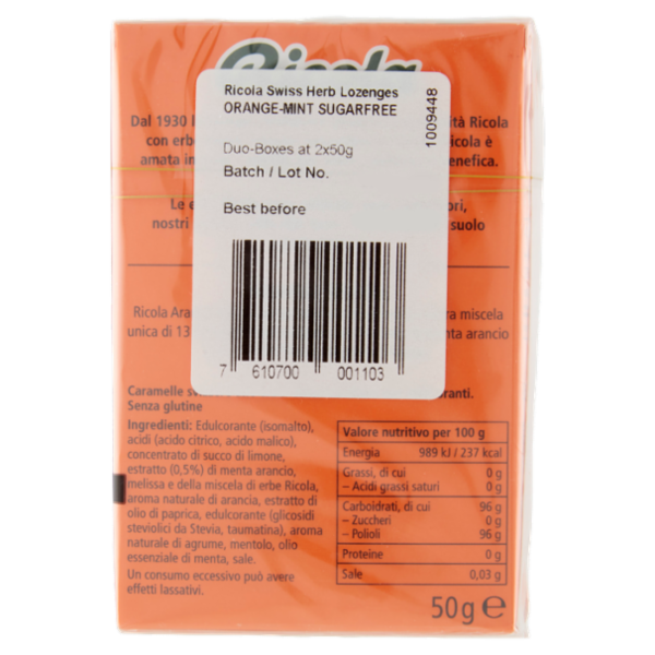 Ricola Arancia Menta 2 x 50 g