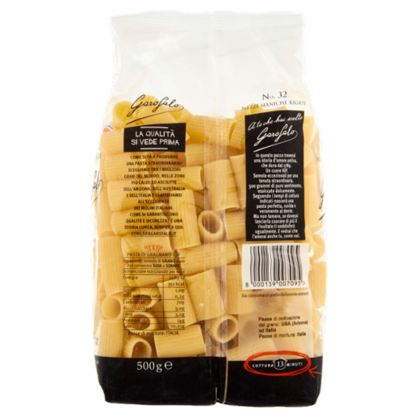 Garofalo Mezze Maniche Rigate 32 Pasta di Gragnano IGP 500 g