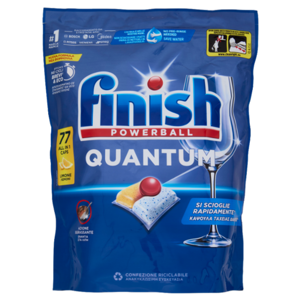 Finish Quantum Limone pastiglie lavastoviglie 77 lavaggi 800,8 g